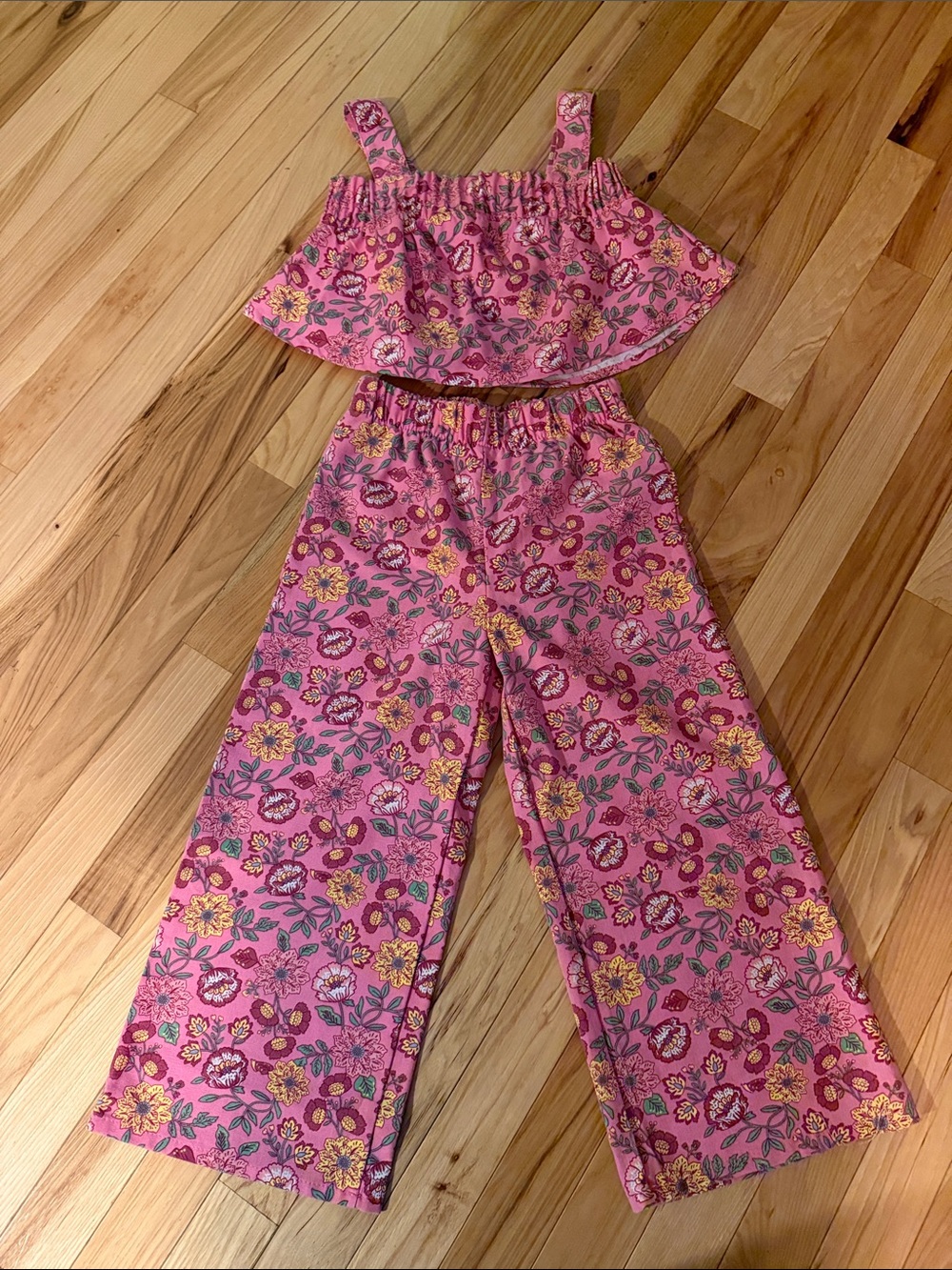 btween Pink Floral Two-Piece Pajama Set